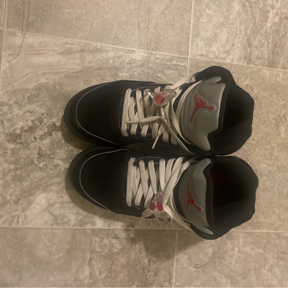 Jordan Black Gray White Sneakers with Red Jumpman